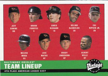 2001 Upper Deck Vintage #80 Baltimore Orioles Front