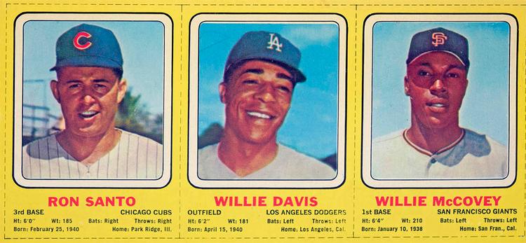 1970 Transogram Statues Cards - Panels #NNO Ron Santo / Willie Davis / Willie McCovey Front