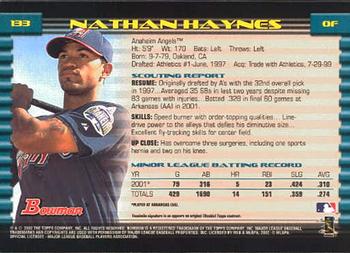 2002 Bowman #133 Nathan Haynes Back