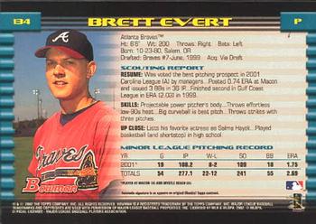 2002 Bowman #134 Brett Evert Back