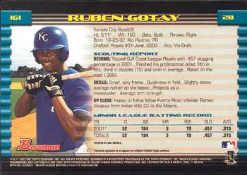 2002 Bowman #161 Ruben Gotay Back