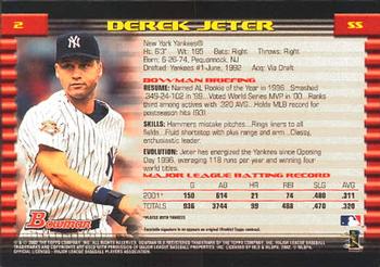 2002 Bowman #2 Derek Jeter Back