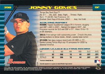 2002 Bowman #398 Jonny Gomes Back