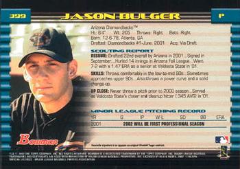 2002 Bowman #399 Jason Bulger Back