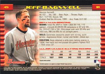 2002 Bowman #45 Jeff Bagwell Back