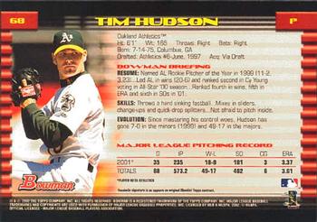 2002 Bowman #68 Tim Hudson Back
