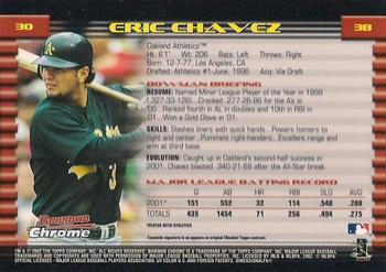 2002 Bowman Chrome #30 Eric Chavez Back