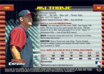 2002 Bowman Chrome #50 Jim Thome Back