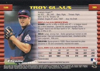 2002 Bowman Chrome #58 Troy Glaus Back