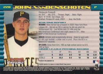 2002 Bowman Chrome #228 John VanBenschoten Back