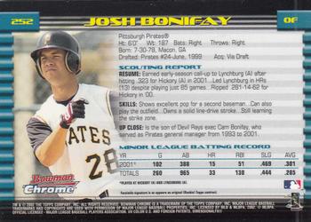 2002 Bowman Chrome #252 Josh Bonifay Back