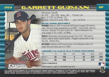 2002 Bowman Chrome #253 Garrett Guzman Back