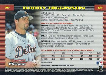 2002 Bowman Chrome #39 Bobby Higginson Back