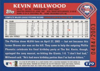 2003 Topps Traded & Rookies - Gold #T79 Kevin Millwood Back