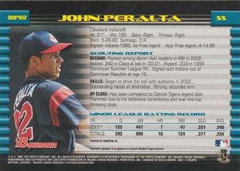 2002 Bowman Draft Picks & Prospects #BDP107 John Peralta Back