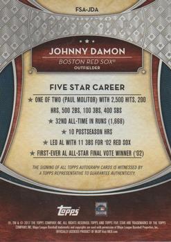 2017 Topps Five Star #FSA-JDA Johnny Damon Back
