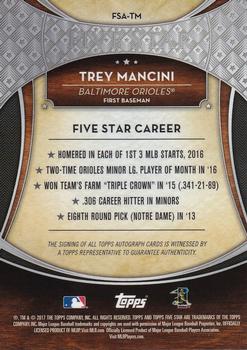 2017 Topps Five Star #FSA-TM Trey Mancini Back