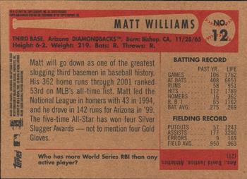 2002 Bowman Heritage #12 Matt Williams Back