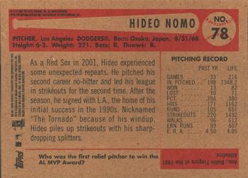 2002 Bowman Heritage #78 Hideo Nomo Back