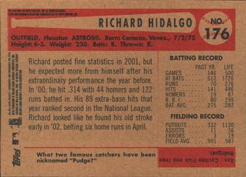 2002 Bowman Heritage #176 Richard Hidalgo Back