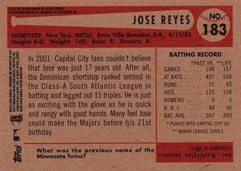 2002 Bowman Heritage #183 Jose Reyes Back