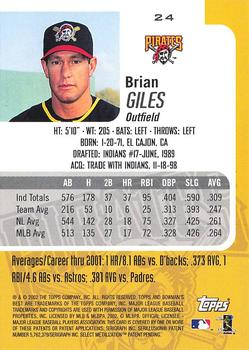 2002 Bowman's Best #24 Brian Giles Back