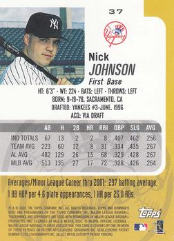 2002 Bowman's Best #37 Nick Johnson Back