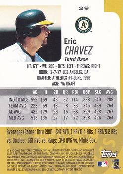 2002 Bowman's Best #39 Eric Chavez Back
