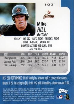 2002 Bowman's Best #103 Mike Hill Back