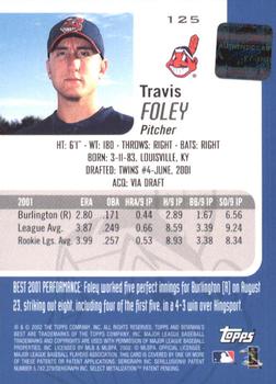 2002 Bowman's Best #125 Travis Foley Back