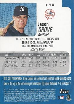 2002 Bowman's Best #145 Jason Grove Back