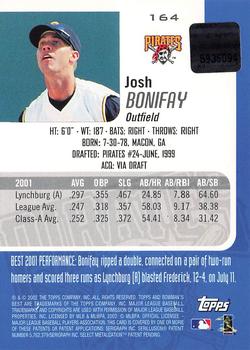 2002 Bowman's Best #164 Josh Bonifay Back