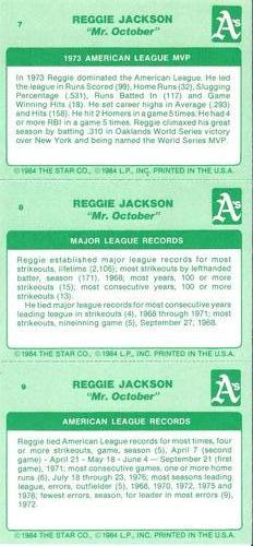 1985 Star Reggie Jackson #7-9 Reggie Jackson Back