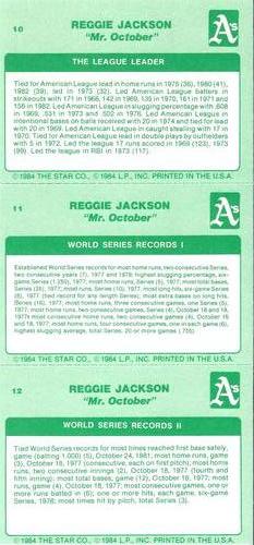 1985 Star Reggie Jackson #10-12 Reggie Jackson Back