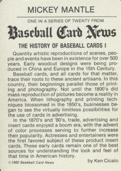 1982 Baseball Card News #I Mickey Mantle Back
