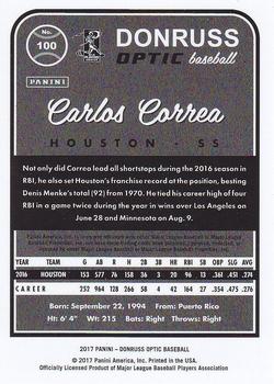 2017 Donruss Optic #100 Carlos Correa Back