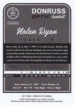 2017 Donruss Optic #161 Nolan Ryan Back