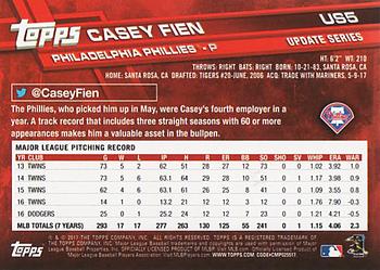 2017 Topps Update #US5 Casey Fien Back