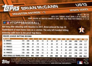 2017 Topps Update #US13 Brian McCann Back