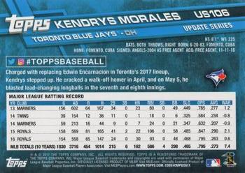 2017 Topps Update #US106 Kendrys Morales Back