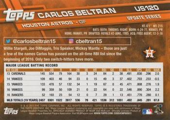 2017 Topps Update #US120 Carlos Beltran Back