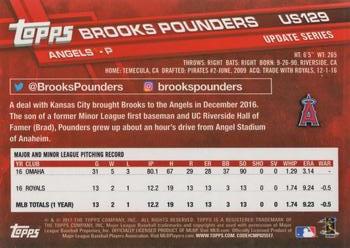 2017 Topps Update #US129 Brooks Pounders Back