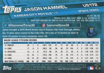 2017 Topps Update #US172 Jason Hammel Back