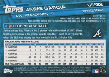 2017 Topps Update #US182 Jaime Garcia Back