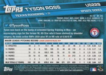 2017 Topps Update #US229 Tyson Ross Back