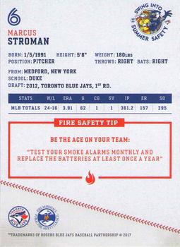 2017 Toronto Blue Jays Fire Safety #NNO Marcus Stroman Back