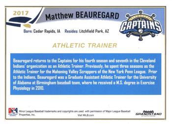 2017 Grandstand Lake County Captains #NNO Matthew Beauregard Back