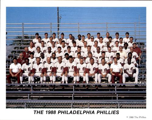 1988 Tastykake Philadelphia Phillies #NNO The 1988 Philadelphia Phillies Front