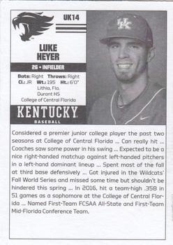 2017 Kentucky Wildcats #14 Luke Heyer Back