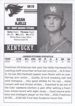 2017 Kentucky Wildcats #15 Sean Hjelle Back
